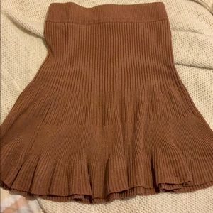 Free People Ribbed Ruffle Skirt